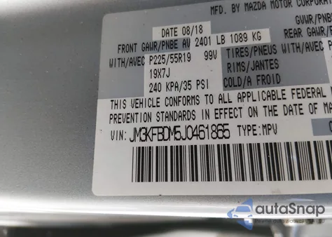 2018 Mazda Cx-5 Grand Touring from USA, damaged, VIN JM3KFBDM5J0461865